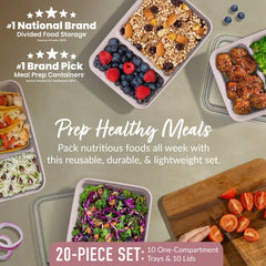 Bentgo Prep 2-Compartment Meal Prep Containers (20-Piece)