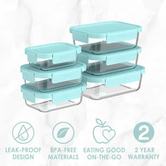 Bentgo Glass Leak-Proof Food Storage Set (12-Piece)
